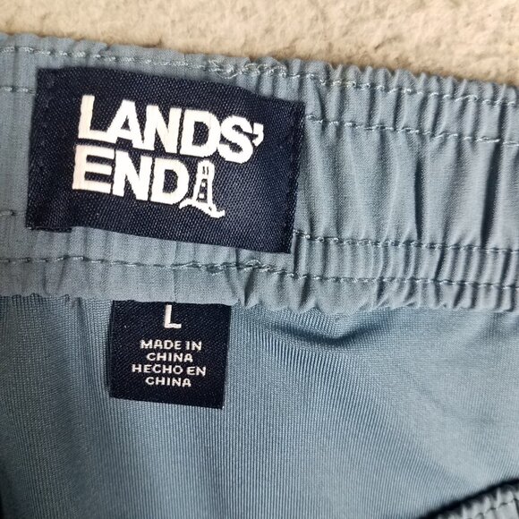 NEW Lands' End Swim Shorts Adult Large Blue UPF 50 Lined Hybrid Beach Summer Men - Picture 13 of 14